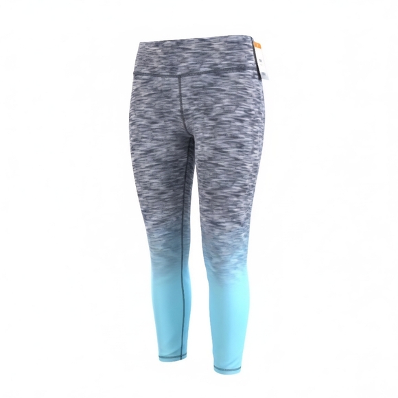 ZELOS Pants - Zelos High Impact High Rise Athletic Leggings Gray & Green Size 2X